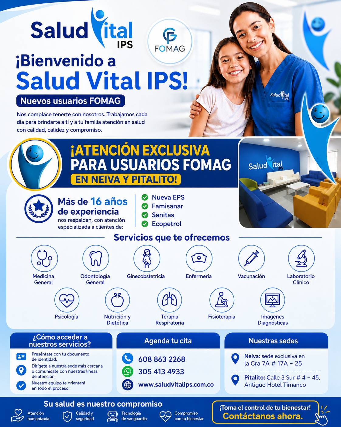 Bienvenida de Salud Vital IPS a usuarios FOMAG